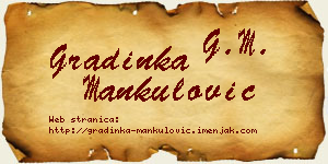 Gradinka Mankulović vizit kartica